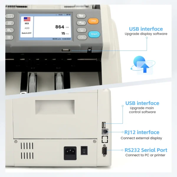 ⁦ماكينة عد النقود وكشف التزوير والاجمالي UV Power U-P500⁩ - الصورة ⁦3⁩