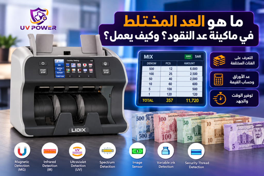 العد المختلط في ماكينة عد النقود
