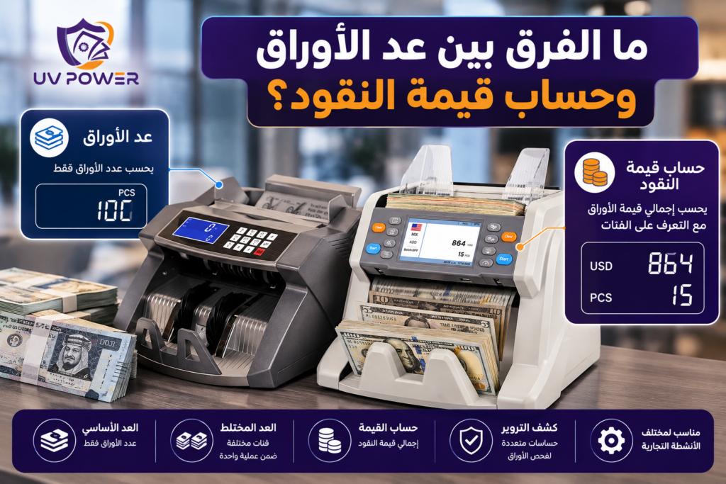 ماكينات عد النقود وحساب قيمة الأوراق النقدية